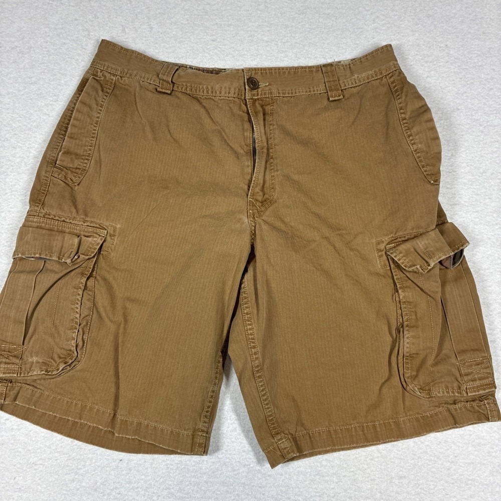 Vintage Y2K Lucky Brand Men's Cargo Shorts Heavy‎ Canvas Size 36 Khaki Tan